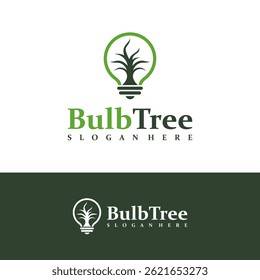Bulb Tree logo design concept vector. Tree Bulb Logo Design Template. Creative Symbol. Icon