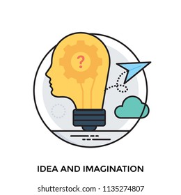 
A bulb turned into face symbolising idea and imagination
