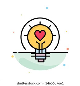 Bulb, Valentine, Light, Light Bulb, Tips Abstract Flat Color Icon Template. Vector Icon Template background
