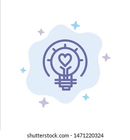 Bulb, Valentine, Light, Light Bulb, Tips Blue Icon on Abstract Cloud Background. Vector Icon Template background
