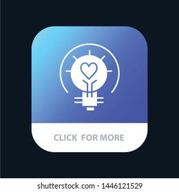 Bulb, Valentine, Light, Light Bulb, Tips Mobile App Button. Android and IOS Glyph Version