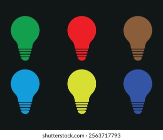 Bulb vector art illustration isolated on black background