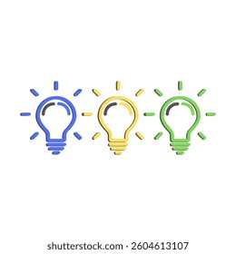 bulb vector art isolated in white area