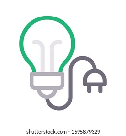 bulb vector color line icon 