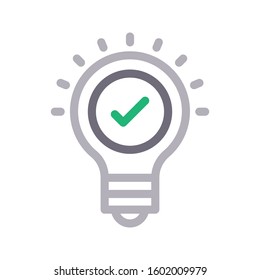 bulb vector color line icon 