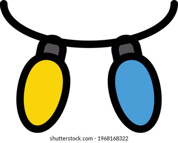bulb vector color line icon