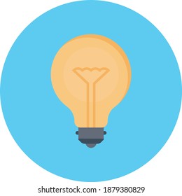 icono plano de color vectorial de bombilla