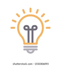 bulb  vector colour line icon