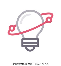bulb vector colour line icon 