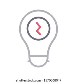 bulb vector colour line icon 