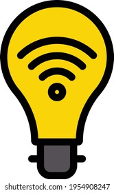 bulb vector colour line icon