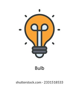 Vector de bombilla   Rellenar ilustración de diseño de iconos de esquema. Símbolo de cocina y hogar sobre fondo blanco archivo EPS 10