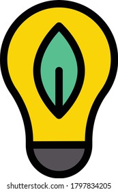  bulb  vector flat color icon 
