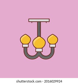 bulb vector flat color icon