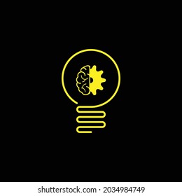 Bulb Vector with gear and brain icon