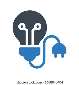 bulb vector glyph color icon  