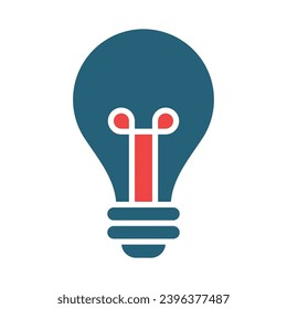 Bulb Vector Glyph Two Color Icons For Personal And Commercial Use.
