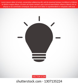 bulb vector icon 10 eps