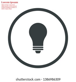 bulb vector icon 10 eps , Lorem ipsum Flat design