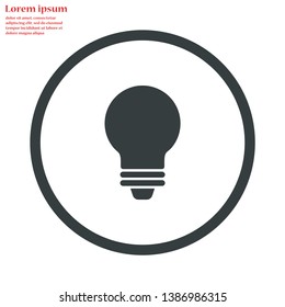 bulb vector icon 10 eps , Lorem ipsum Flat design