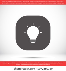 bulb vector icon 10 eps , Lorem ipsum Flat design