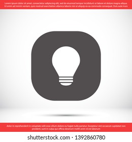 bulb vector icon 10 eps , Lorem ipsum Flat design