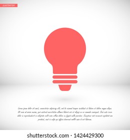bulb vector icon 10 eps , Lorem ipsum Flat design