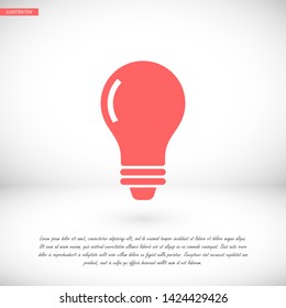 bulb vector icon 10 eps , Lorem ipsum Flat design