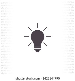 bulb vector icon 10 eps , Lorem ipsum Flat design