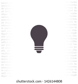 bulb vector icon 10 eps , Lorem ipsum Flat design