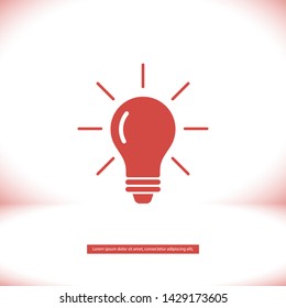 bulb vector icon 10 eps , Lorem ipsum Flat design