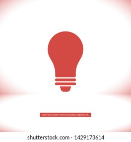 bulb vector icon 10 eps , Lorem ipsum Flat design