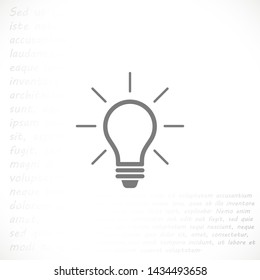 bulb vector icon 10 eps , Lorem ipsum Flat design