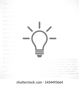 bulb vector icon 10 eps , Lorem ipsum Flat design