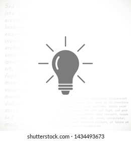bulb vector icon 10 eps , Lorem ipsum Flat design