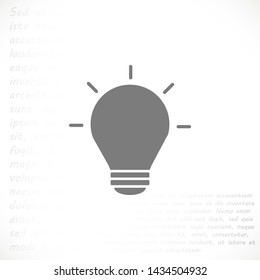 bulb vector icon 10 eps , Lorem ipsum Flat design