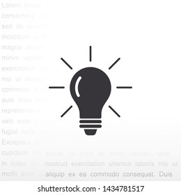bulb vector icon 10 eps , Lorem ipsum Flat design