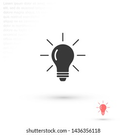 bulb vector icon 10 eps , Lorem ipsum Flat design