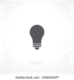 bulb vector icon 10 eps , Lorem ipsum Flat design