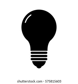bulb vector icon - black