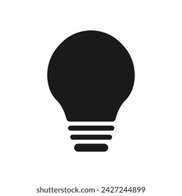 bulb vector icon. black isolated white background