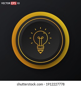 Bulb Vector icon. Colored button