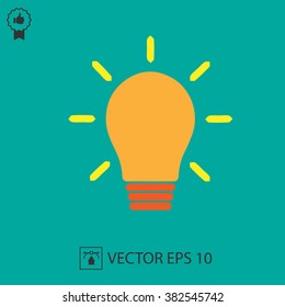 Bulb vector icon EPS 10. Idea sign simple isolated symbol.