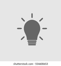 Bulb vector icon eps 10. Light symbol. Simple isolated illustration.