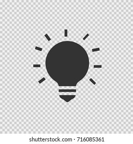 Bulb vector icon eps 10. Simple isolated pictogram. Idea symbol.