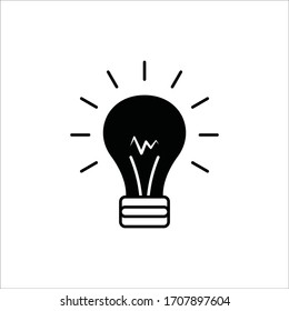 Bulb vector icon. Idea flat sign design. Bulb lamp symbol pictogram. Bulb icon