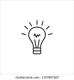 Bulb vector icon. Idea flat sign design. Bulb lamp symbol pictogram. Bulb icon
