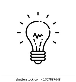 Bulb vector icon. Idea flat sign design. Bulb lamp symbol pictogram. Bulb icon