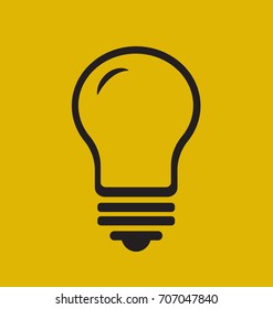 bulb vector icon on orange background