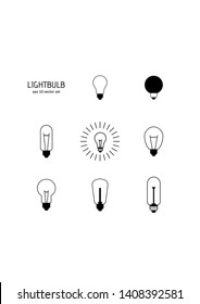 Bulb - vector icons set. Symbol for web, infographics, print design and mobile UX/UI kit. Vector illustration, EPS10.